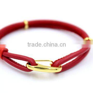 Hot Selling Leather Bracelet With Gold Plated Buckle Multiple Colors For Choosing