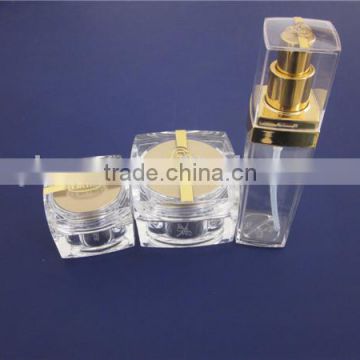 60ml gold square acrylic plastic bottle with spray cap