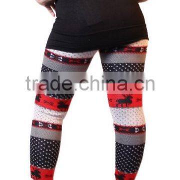 AZTEC Deer Reindeer Snowflake Leopard Knitted Wool Warm leggings for winter