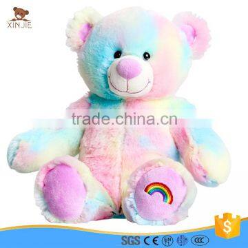 nice colourful rainbow stuffed teddy bear toy