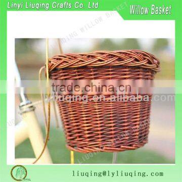 Fashionable brown color Wicker shopping Bike Basket for shopping for biycle