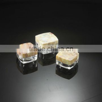 Light Marble Pattern Cosmetic Packaging Square Cream Jar