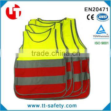 EN1150 Colorful High Visibility Fluorescence Kid Vest Clothing Children Reflective Clothing