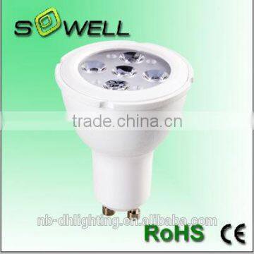 Fashion 175-250V 5W 3030SMD 5PCS GU10 LED lamps, 3000K Plastic+AL 3000H LED lights
