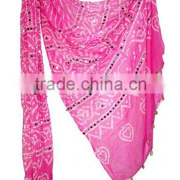 Rajasthani Pink Cotton Bandhej Dupatta