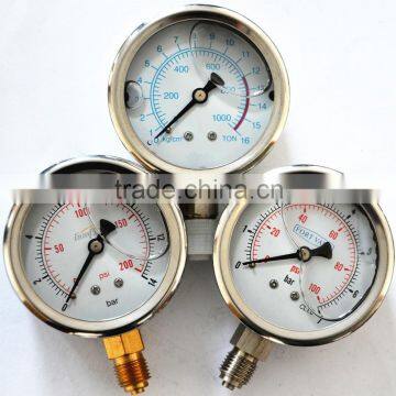 high quality stainless steel industrial pressure gauge