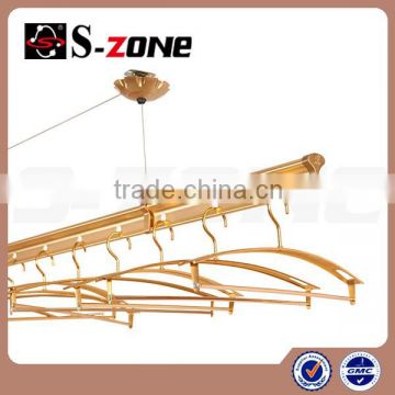 Polished golden balcony hanger wall clothes drying rack foshan