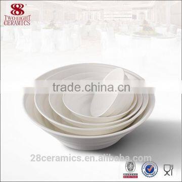 Wholesale hotel porcelain chinaware, 6" white chaozhou ceramic collapsible bowl