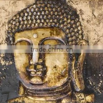 Wholesale Price Excellent Detail Handmade Abstract Buddha Oil Painting On Canvas For Living Room