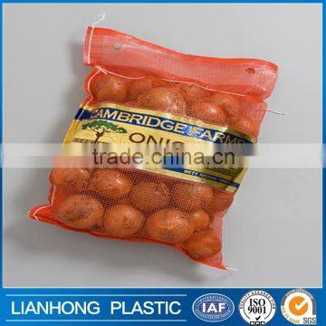 2016 hot selling product leno mesh bag with label, vegetable fruit leno mesh bag , PP mesh bag for potato