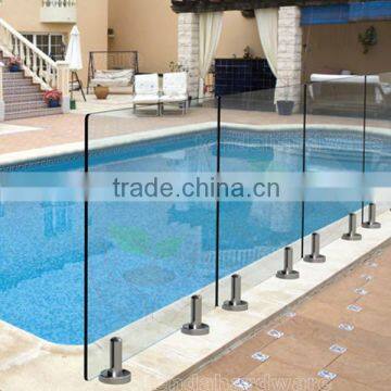 pool stainless steel fascia mount spigot toughened glass railings frameless glass balustrade