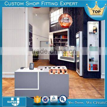 Guangzhou Facotry Provide Simple Wood Mobile Shop Counter Design