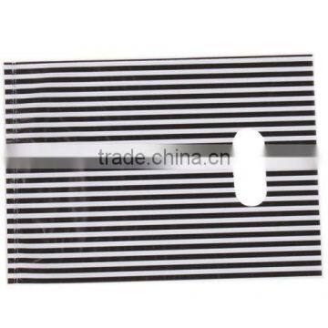 wholesale dcb-46 White&Black Stripe Plastic Carrier Bags Fit Shopping Boutique Store Use