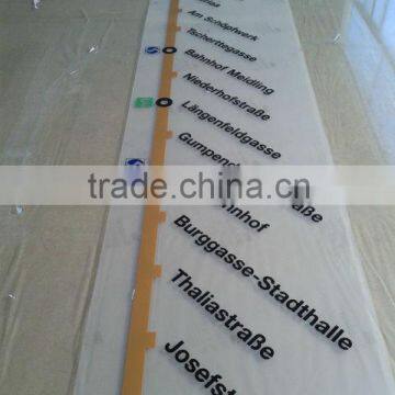 2.5m x 0.28m metro direction sticker, subway adhesive sign stickers