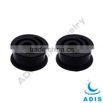 Body jewelry custom wholesale black soft silicone flesh plugs