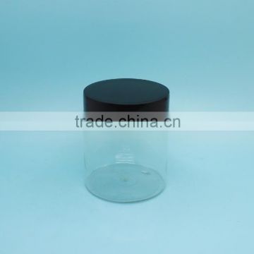 factory sale 250ml round empty plastic PET jar for cosmetic and storage