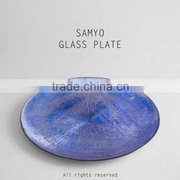 SAMYO handmade simple restaurant without decoration glass cake plate