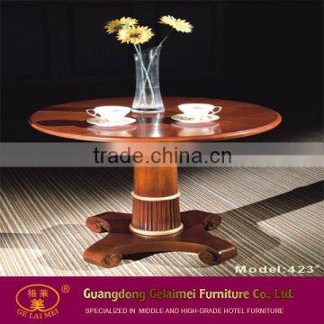 Gelaimei home furniture round wooden antique coffee table