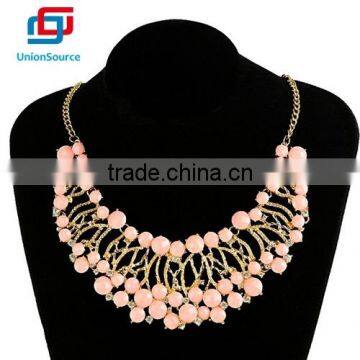 Zinc Alloy Bohemian Resin Bib Bubble Statement Necklace