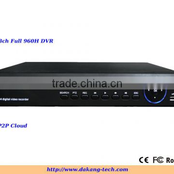 H.264 8ch P2P DVR 960H,3G/WIFI,easy CMS&mobile&IE,2pcs SATA HDD