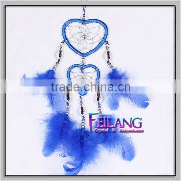 Double Love Heart Dream Catchers With Feathers Wall or Car Hanging Ornament Dceor photo-3