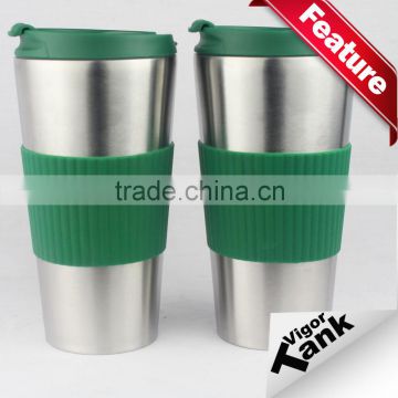 Double Layer Stainless Steel Mug with Leak Proof Lid