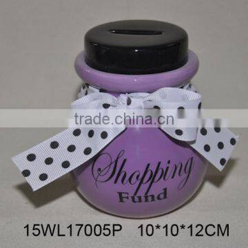 Cute Pink Ceramic Money Saving Box for Adult With Black Cover photo-6