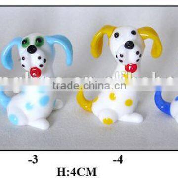 bright colorful glass spotted dog for ornament