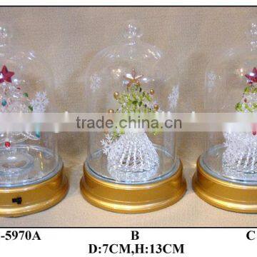 Hand Blown Glass Christmas Dome with LED Light