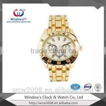 2015 high quality luxury watch plated gold watch man