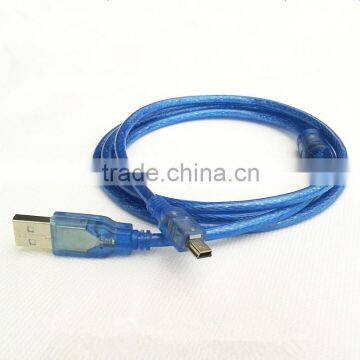 USB Cable 2.0 MALE A to Mini B 5 PIN Nickel Plated Cable 0.3m