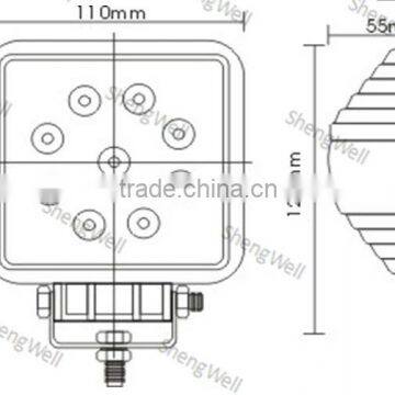 4" 27W 9--32V Square LED work light Epistar led work lamp Flood/Spot beam IP67 led work light 27w