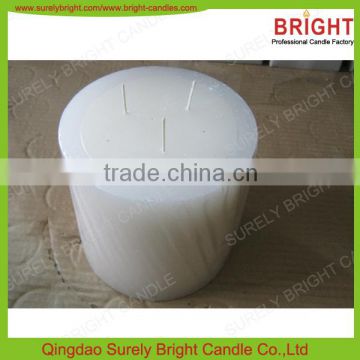 China Factory White Unscented 3Wick Pillar Candle