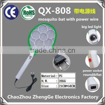 QX808D-1 rechargeable mosquito bat mosquito killer mosquito swatter with round or flat plug