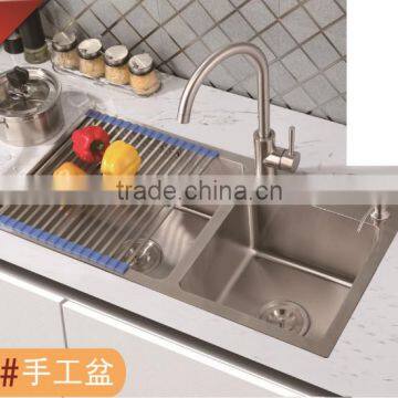 Top-Mount / Drop In Stainless Steel Double Bowl Kitchen Sink 8142B photo-2