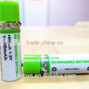 USB 1.2v AA 1450mAh NI-MH batteryusb battery bank e