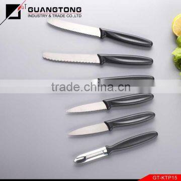 6 pcs pp handle paring steak utility peeler knife set all kinds of knives pp handle steak knife set