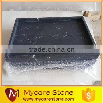 30x16x3cm Honed Natural Nero Marquina Black Marble Tray photo-6