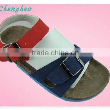 Red and dark blue kid unisex sandal