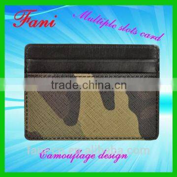 Funky camouflage 3m sticker smart mobile card holder of leather wallet