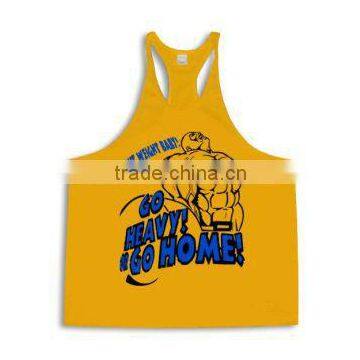 Customized Tank top. men singlet, y back Printed stringer