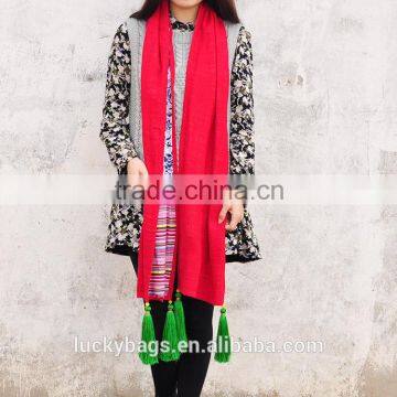 Best-quality winter scarf with tassels size availble custom fashion ladies scarf with embroidery