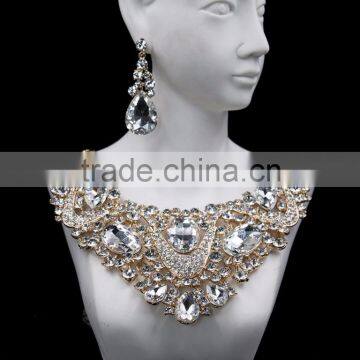 African 2016 Wholesale Gold Plated Simple Ring Necklace Jewerly Set