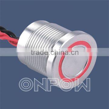 ONPOW PS193P10Y T ring illuminated piezo switch,metal switch(Dia.19mm)