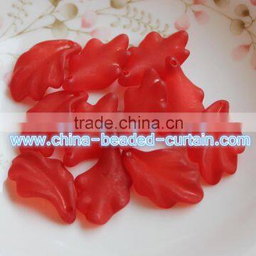 Hot Sale 15*24mm Transparent Frosted Leaves Shaped Acrylic Beads Plastic Pendants for Craft Making photo-3