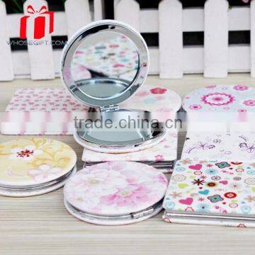 Pu Leather Cheap Colorful Metalic Rectangle Pocket Mirror