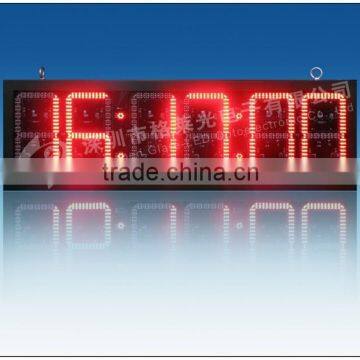 12 inch red color outdoor 88:88:88 led time and temp display high waterproof