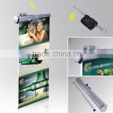 Advertising display hanging scrolling banner