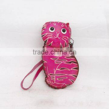 Handmade Leather Large Cat Coin Purse photo-4