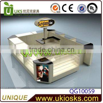 High Quality and Low Price Sunglasses Display Kiosk,modern Glass Display Cabinets/stand/showcase Commercial Light